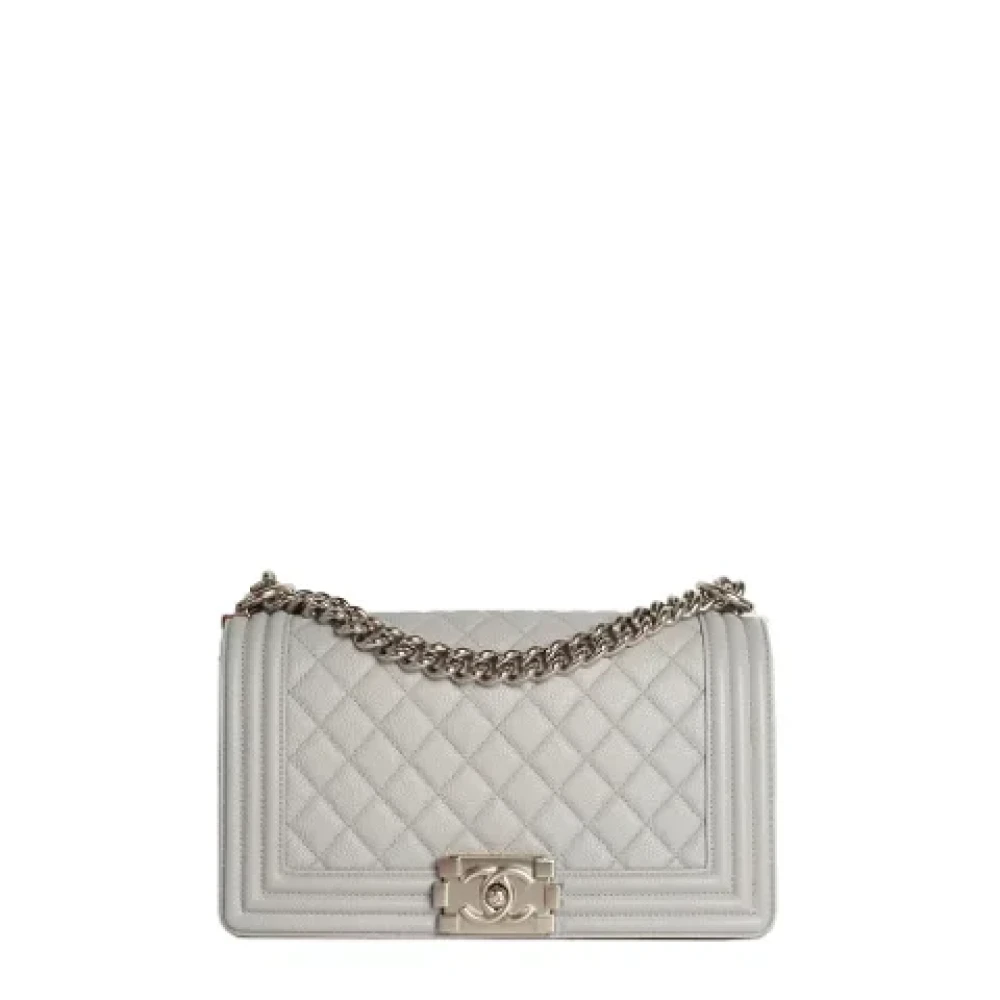 Chanel Vintage Pre-owned Leather chanel-bags Gray Dames