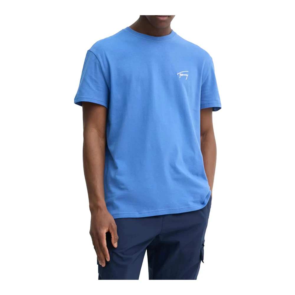 Tommy Jeans Blauw Logo Katoenen T-shirt Blue Heren