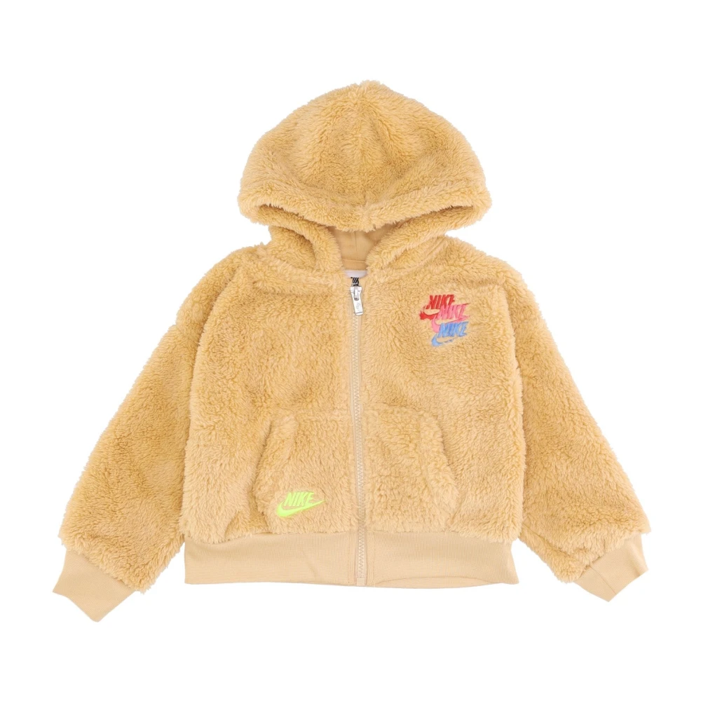 Nike Sherpa Fleece Hoodie med Dragkedja Beige, Flicka