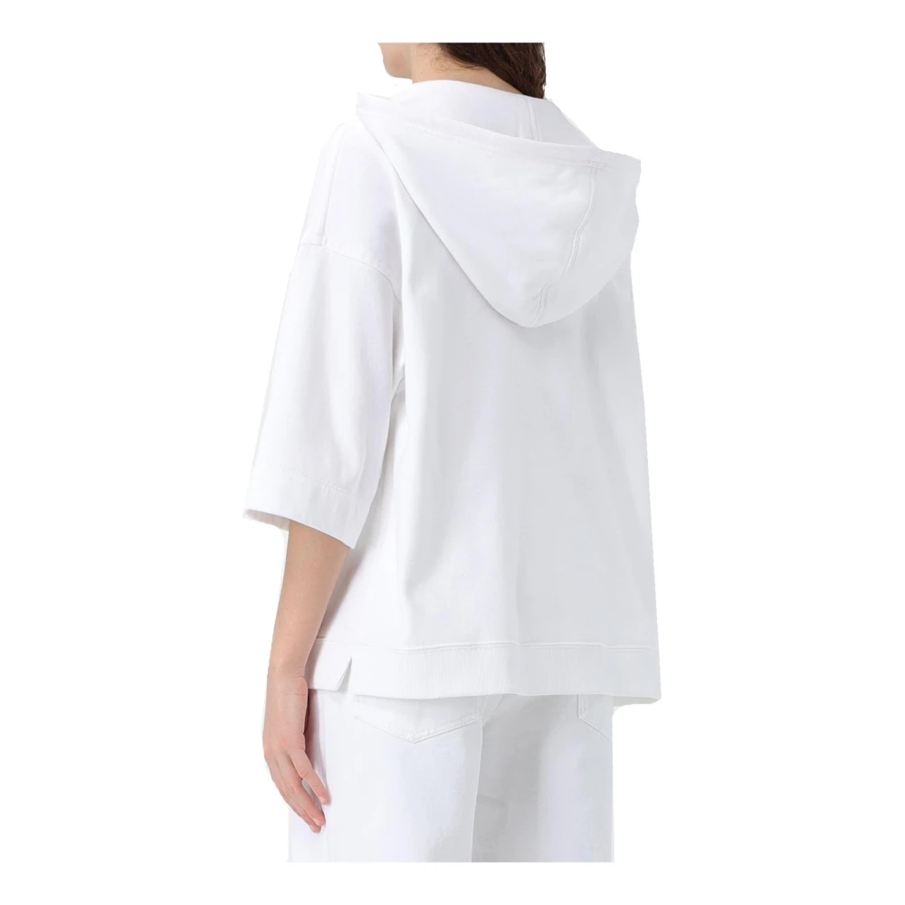 Valentino Hoodie met V-hals en zakken White Dames