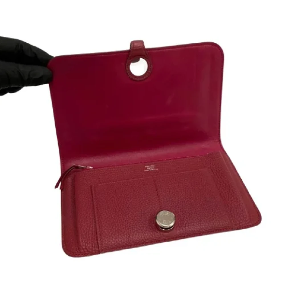 Hermès Vintage Pre-owned Leather wallets Red Dames
