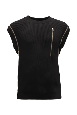 Ärmlös ulltröja i couture-stil