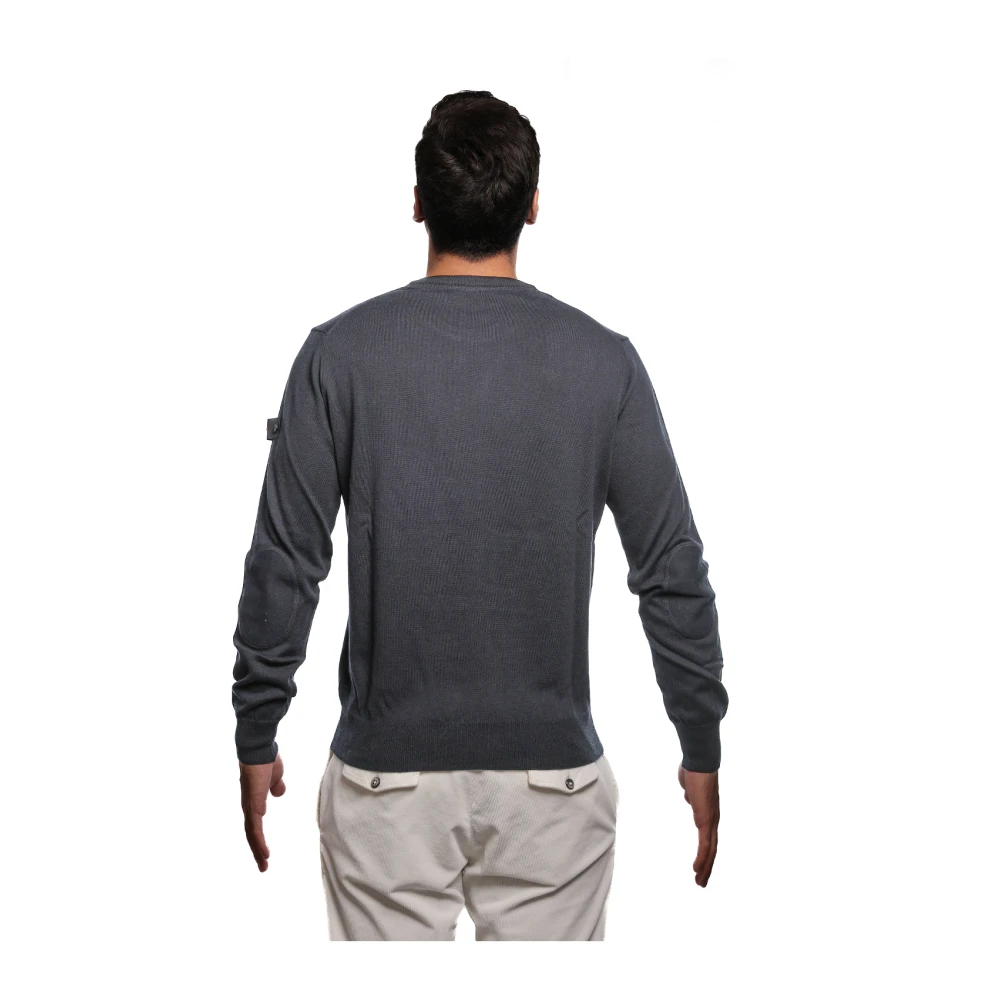 Peuterey Blauwe Katoen Wol Trui Exmoor Model Blue Heren