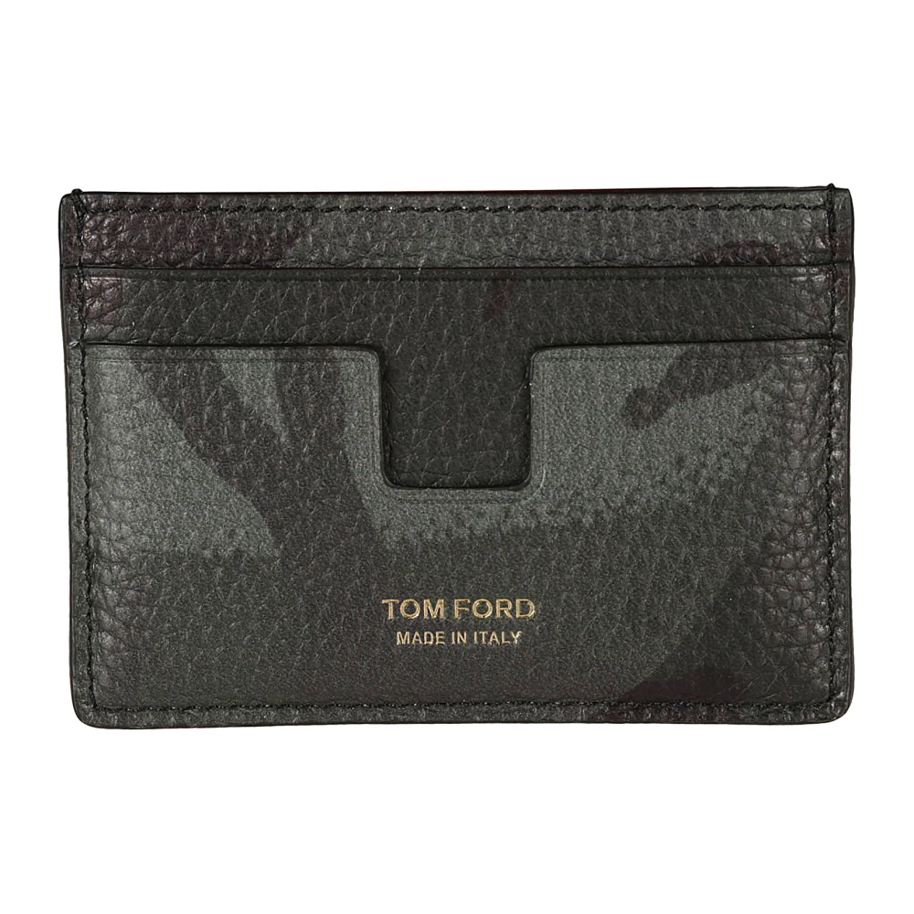 Tom Ford Leren kaarthouder met schapenvacht voering Gray Heren