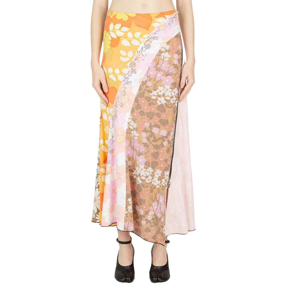 Rave Review Women's Multicolor Patchwork Floral Skirt - Midi Skirts - M - Skirts