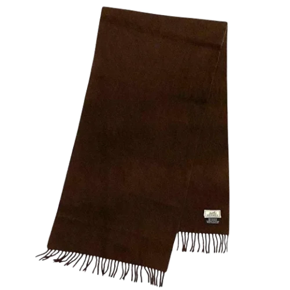 Hermès Vintage Pre-owned Wool scarves Brown Dames