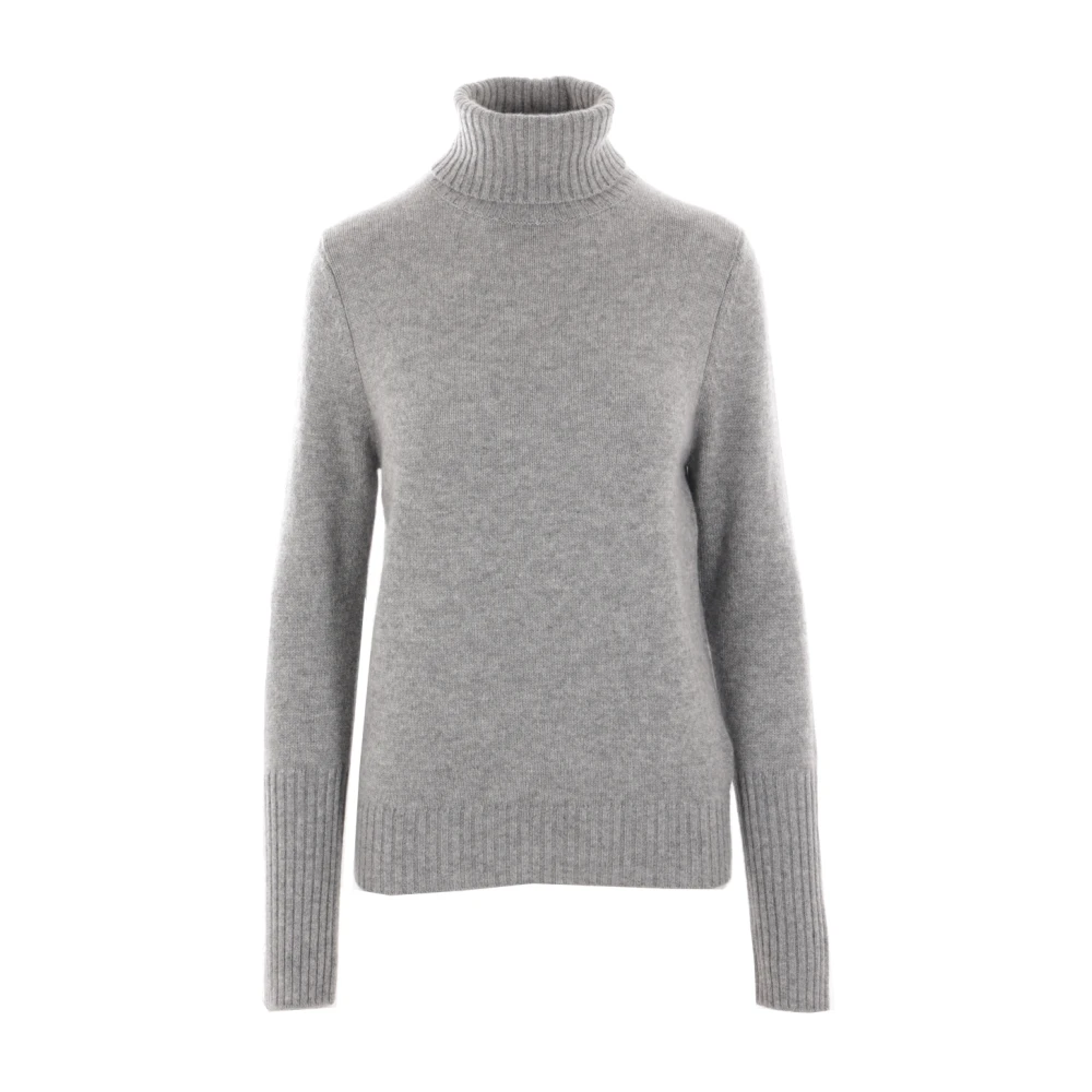 Allude Kasjmier Grijs Trui Hoge Hals Lange Mouw Gray Dames