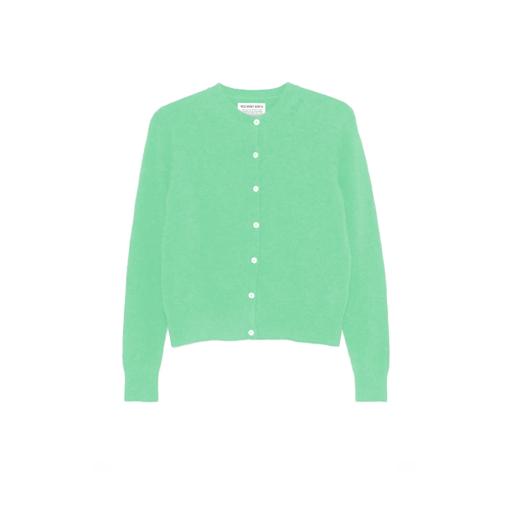 MC2 Saint Barth Elysee Cardigan met knoopsluiting Green Dames