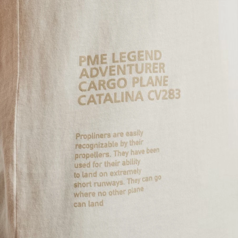 PME Legend Cargo Artwork Jersey T-Shirt Beige Heren