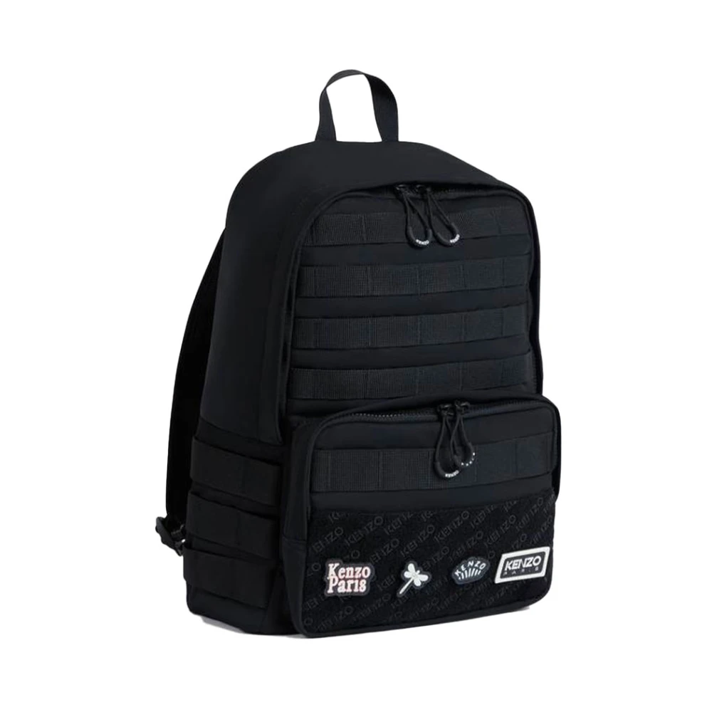 Kenzo Jungle Nylon Rugzak met Verstelbare Banden Black Heren