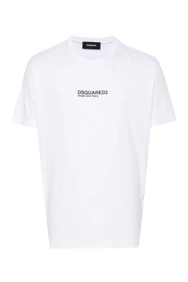 Vit Jersey T-shirt med logotryck