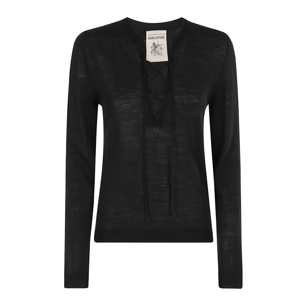 Semicouture Edith Elegante Zwarte Jurk Black Dames