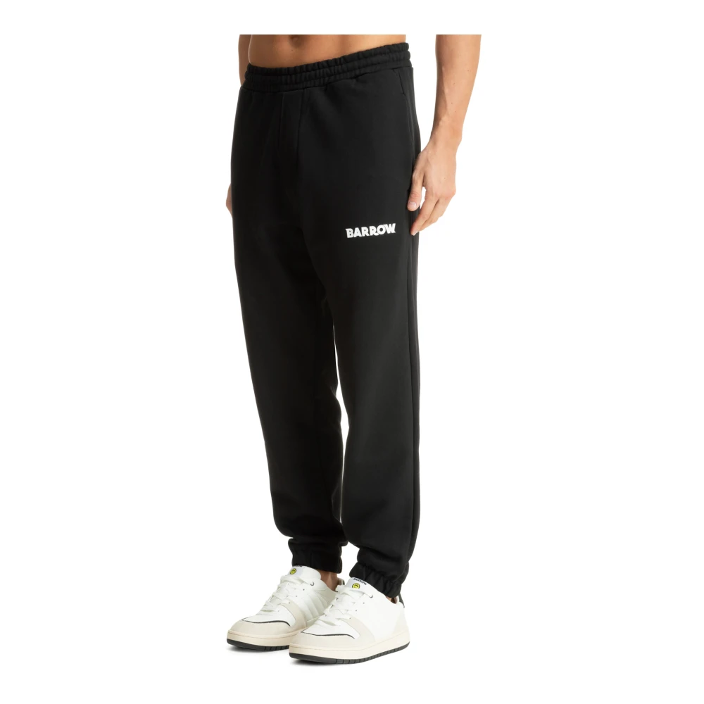 Barrow Elastische taille joggers met logodetail Black Heren