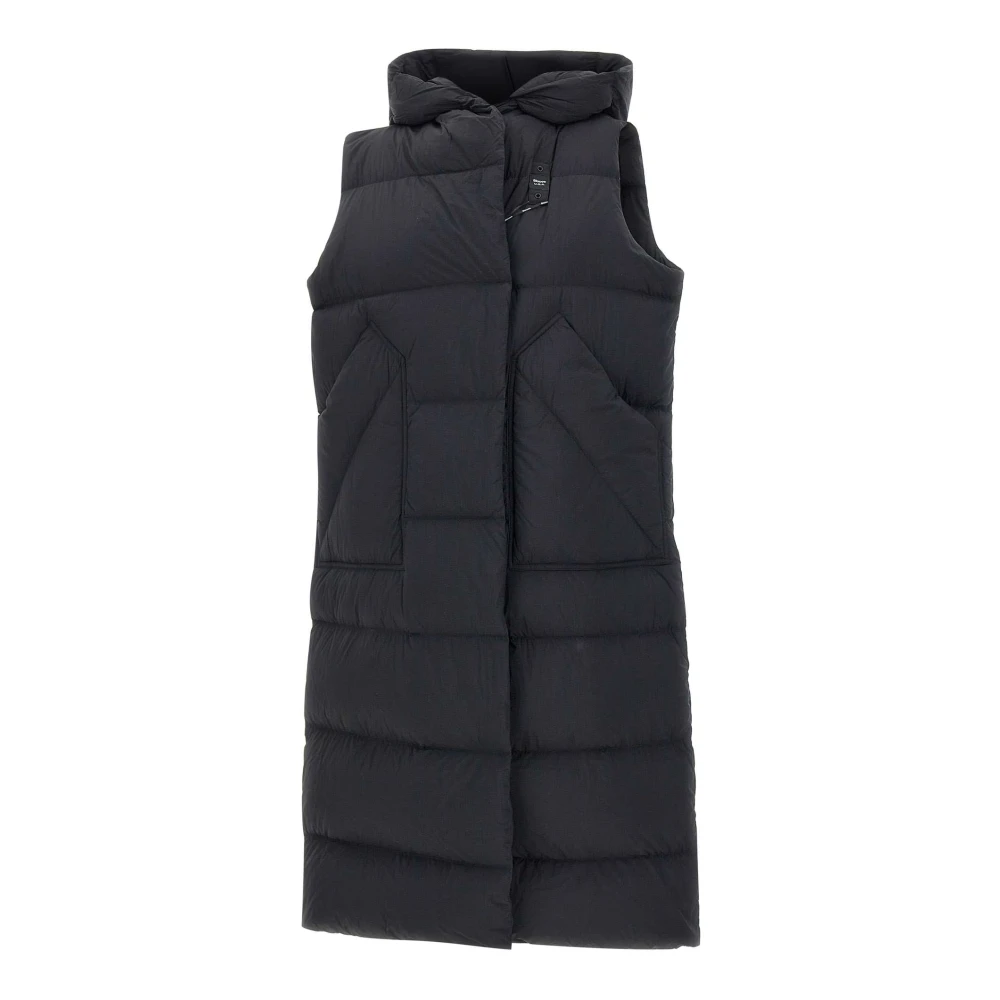 Blauer Zwarte dons bodywarmer jas voor dames Black Dames