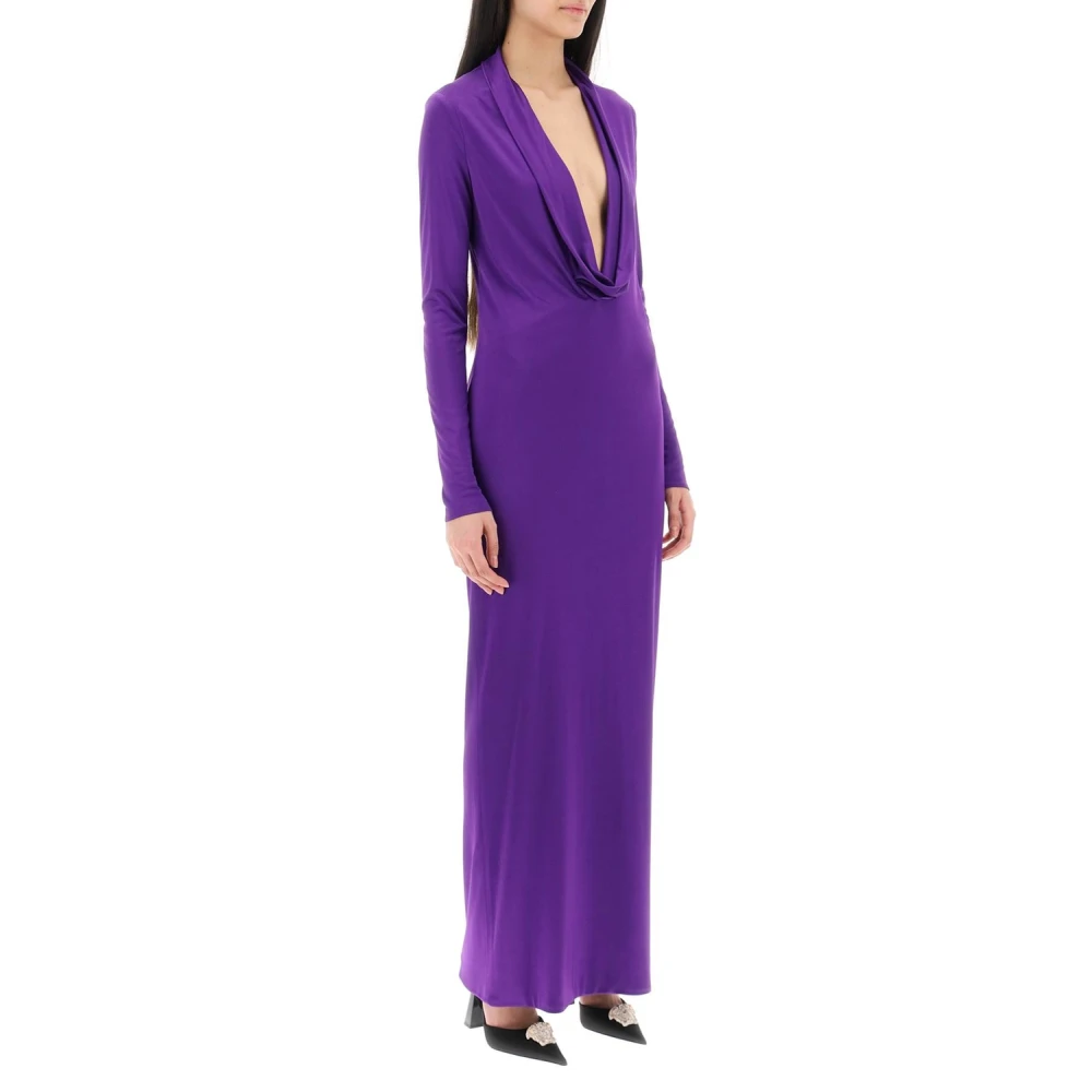 Versace Elegant Zwart Cocktailjurk Purple Dames