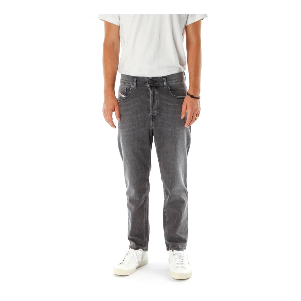 Diesel Slim Fit Midwaist Tapered Jeans Gray Heren