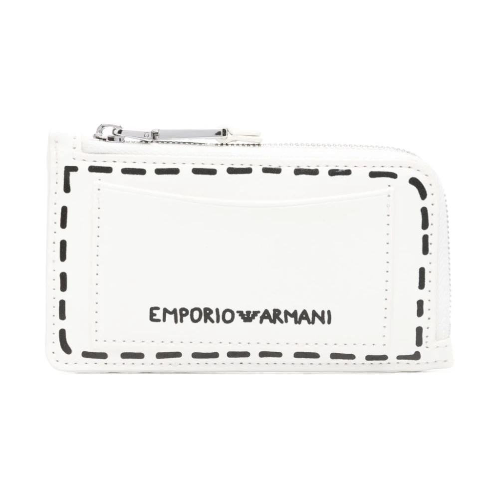 Emporio Armani Witte Logo Print Portemonnee White Dames
