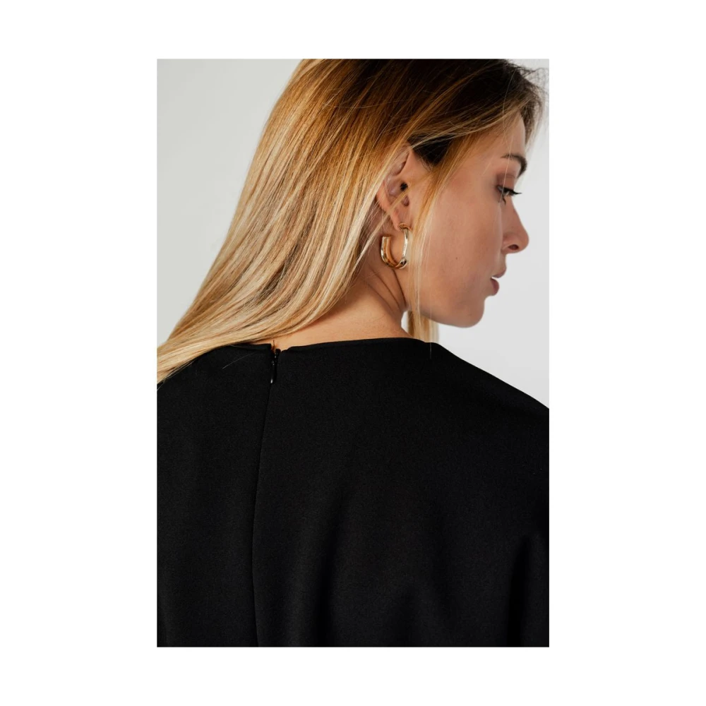 Sandro Ferrone Zwart Polyester Lang Jurk Black Dames