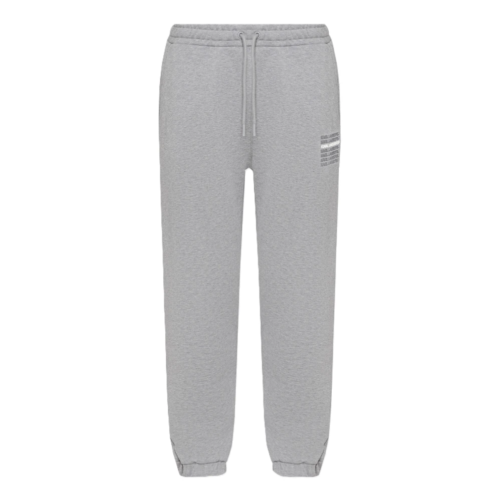 Karl Lagerfeld Grå Cotton Sweatpants With Logo