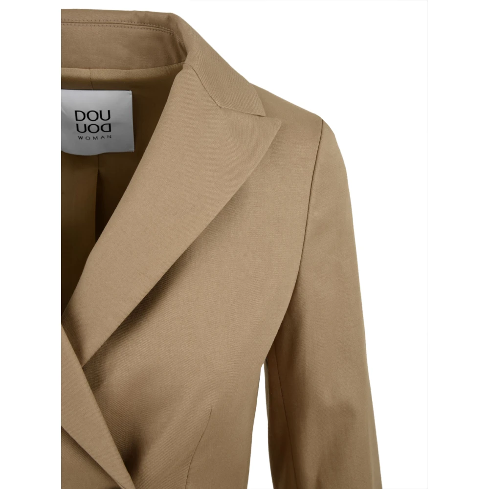 Douuod Woman Bruine Jas met Fenicottero Model Brown Dames