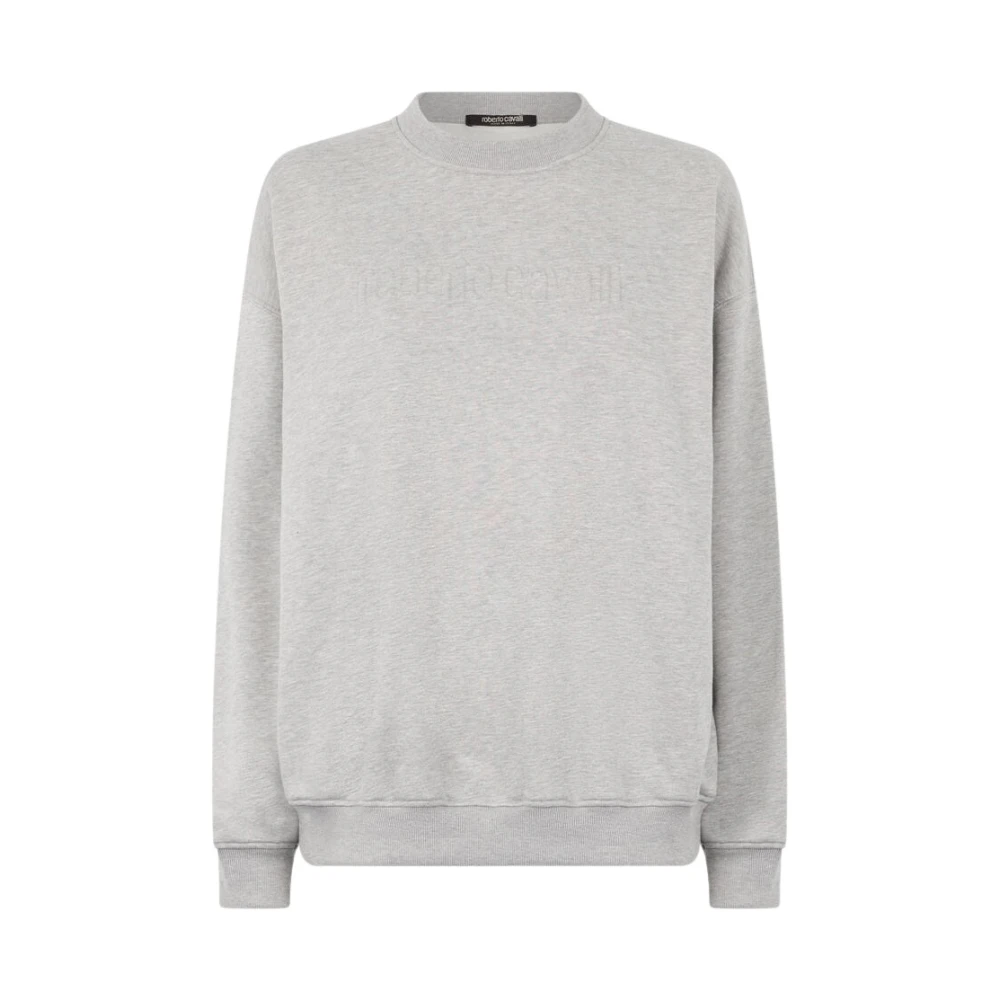 Roberto Cavalli Geborduurde Sweatshirt met Opstaande Kraag Gray Dames