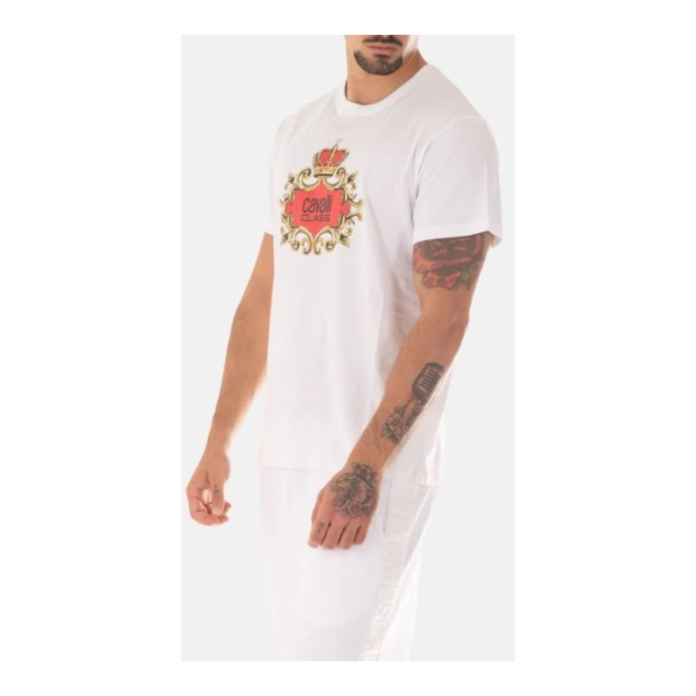 Just Cavalli Heren Logo T-Shirt White Heren