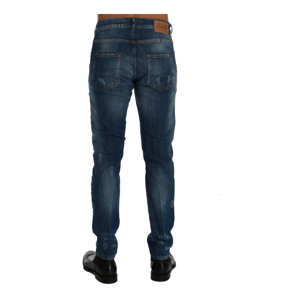 Frankie Morello Blauwe Wash Slim Fit Jeans Blue Heren
