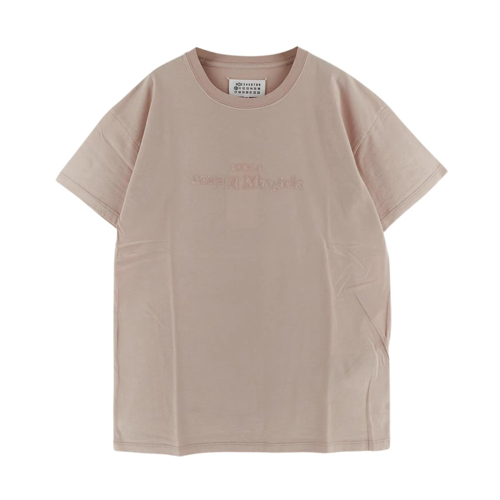 Maison Margiela Katoenen Logo T-Shirt Pink Dames