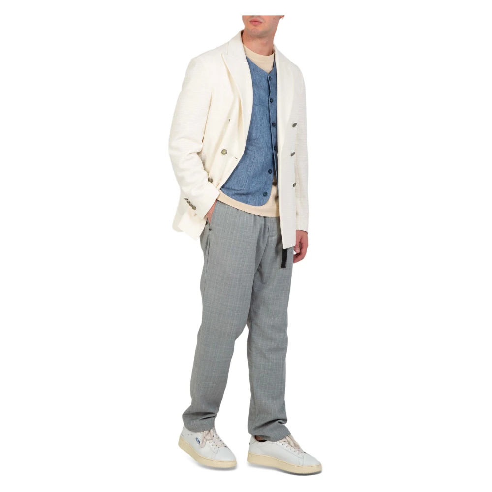 Circolo 1901 Linnen Blend Double-Breast Blazer White Heren