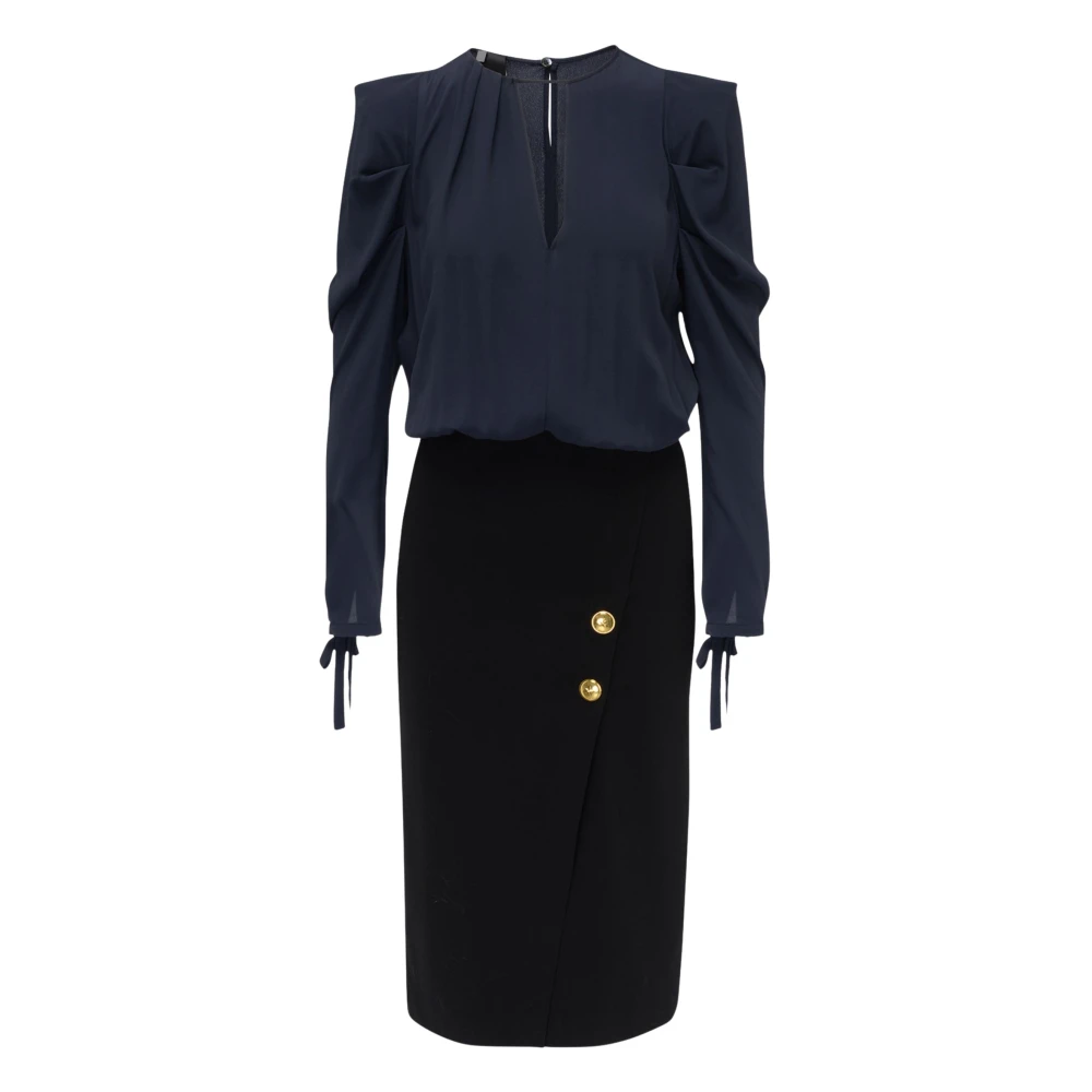 Pinko Blue Midi Dresses, Female, M, Omelette Dress