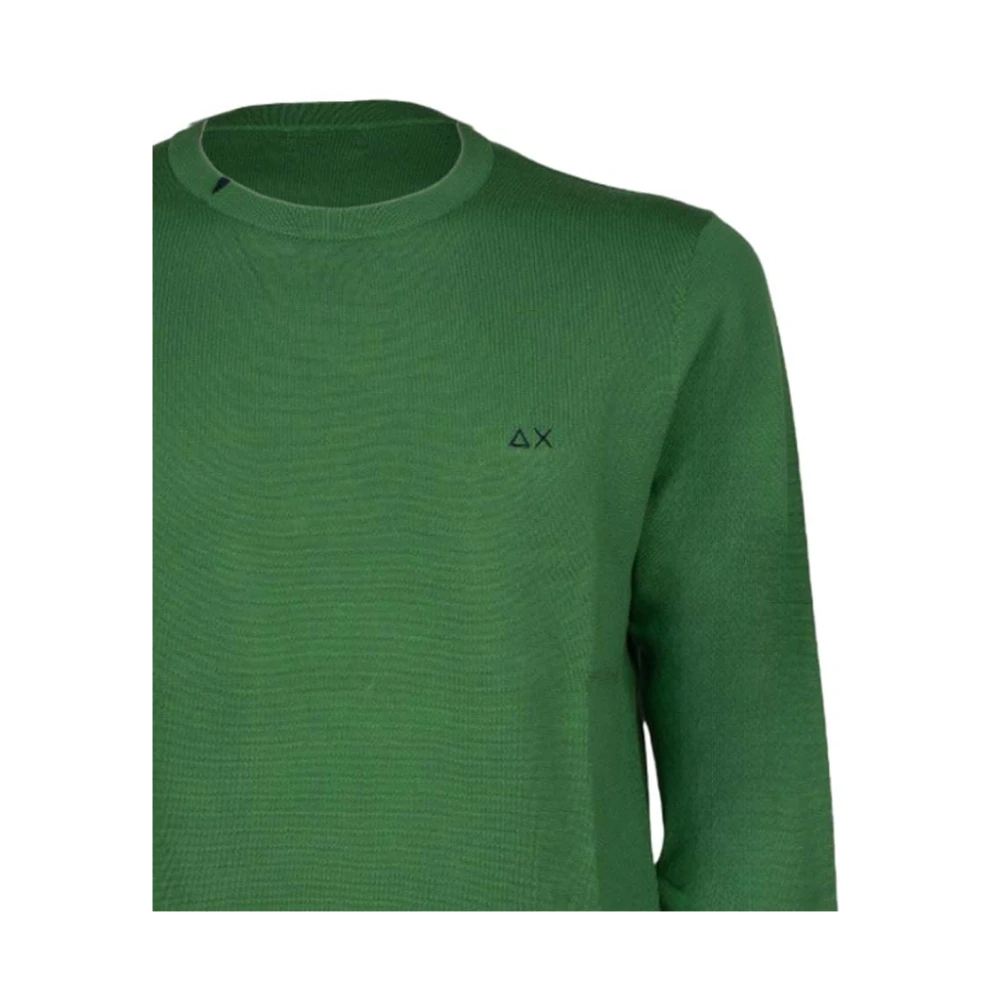 Sun68 Solide Groene Katoenen T-shirt Green Heren