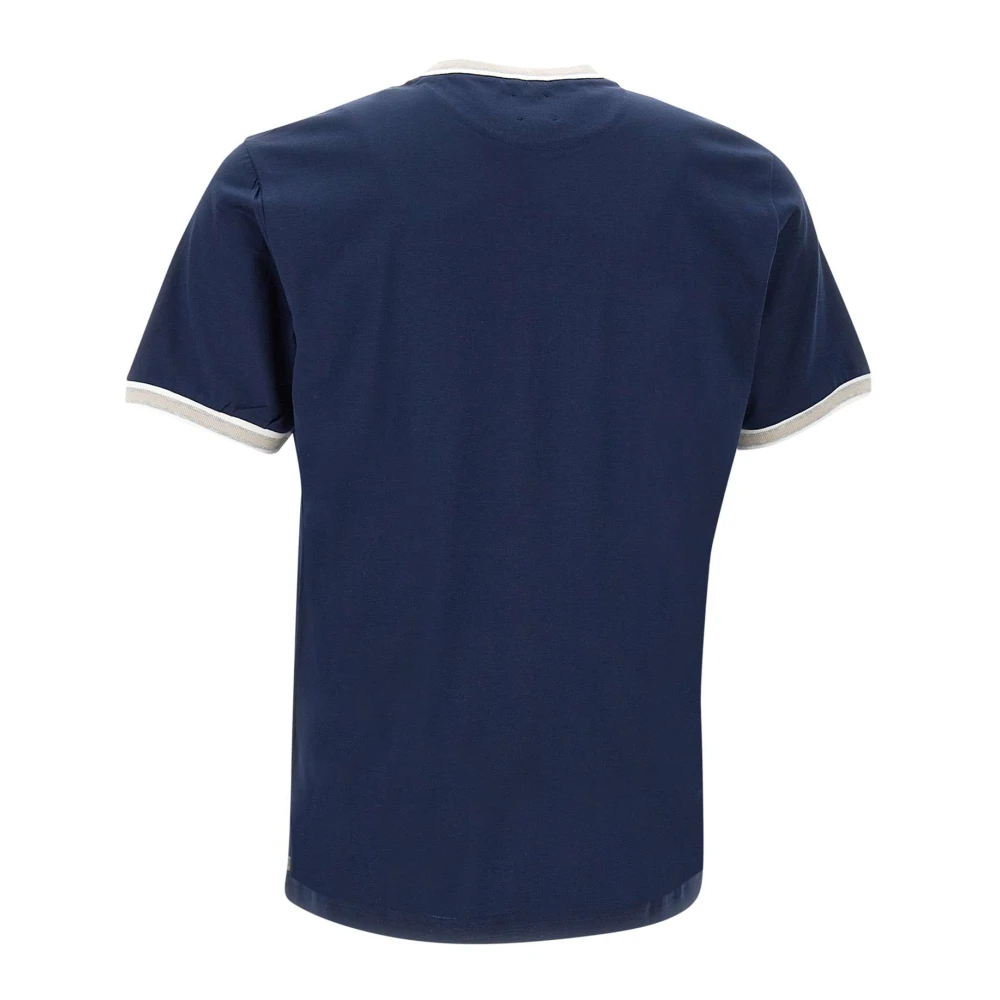 Eleventy Blauw Katoenen T-shirt met Contrasterende Profielen Blue Heren
