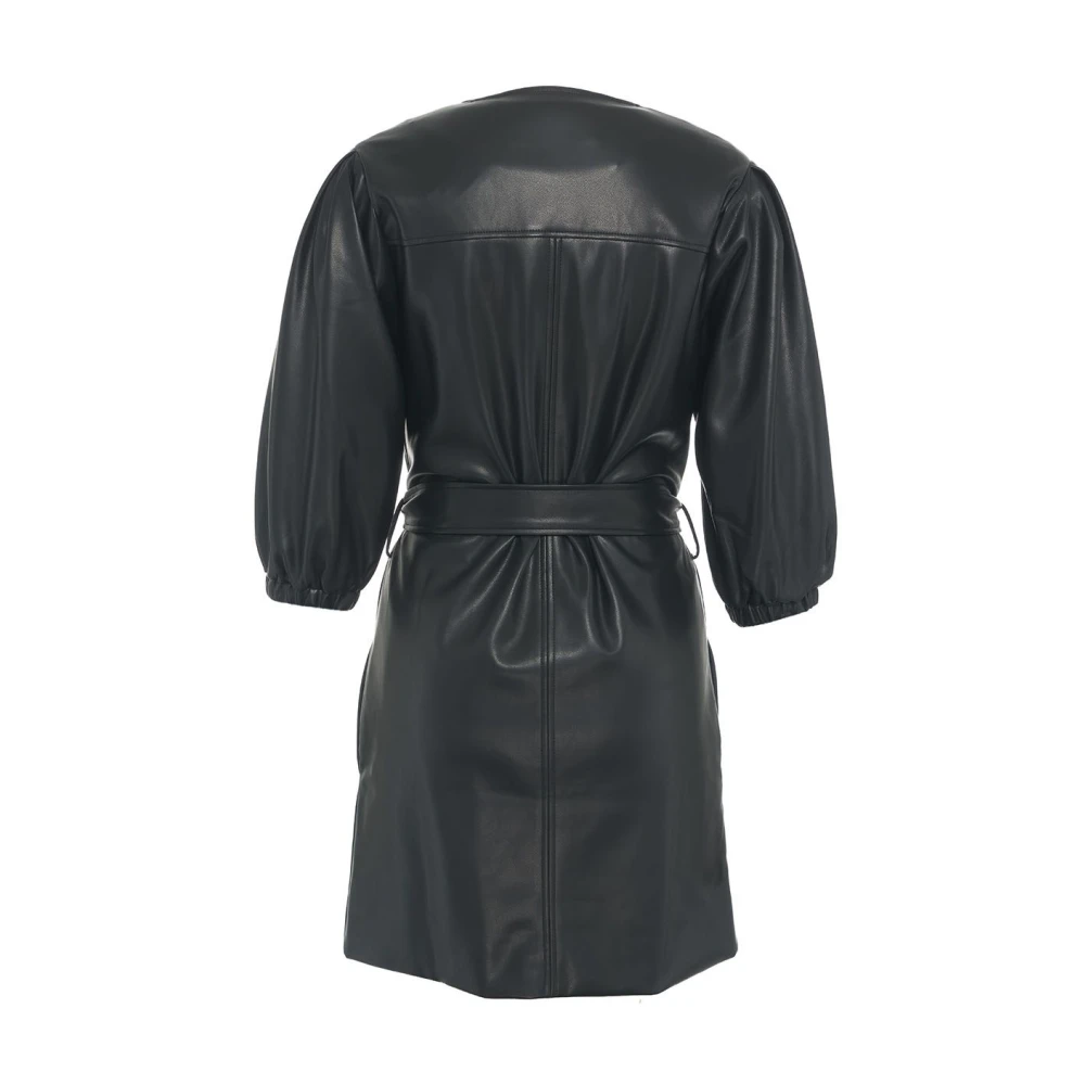 Silvian Heach Zwarte Faux Leren Jurk Aw24 Black Dames