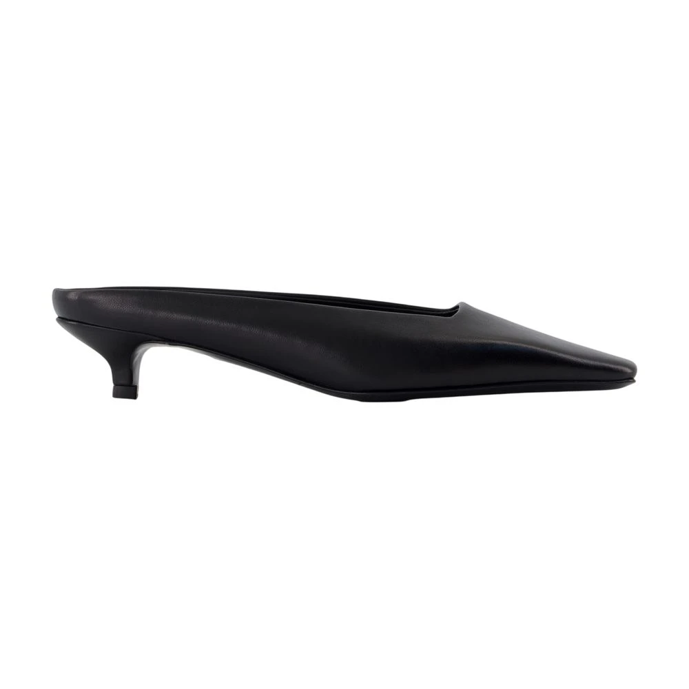 Totême Women's Black Heeled Mules, 2 Uk, Square Kitten Pumps