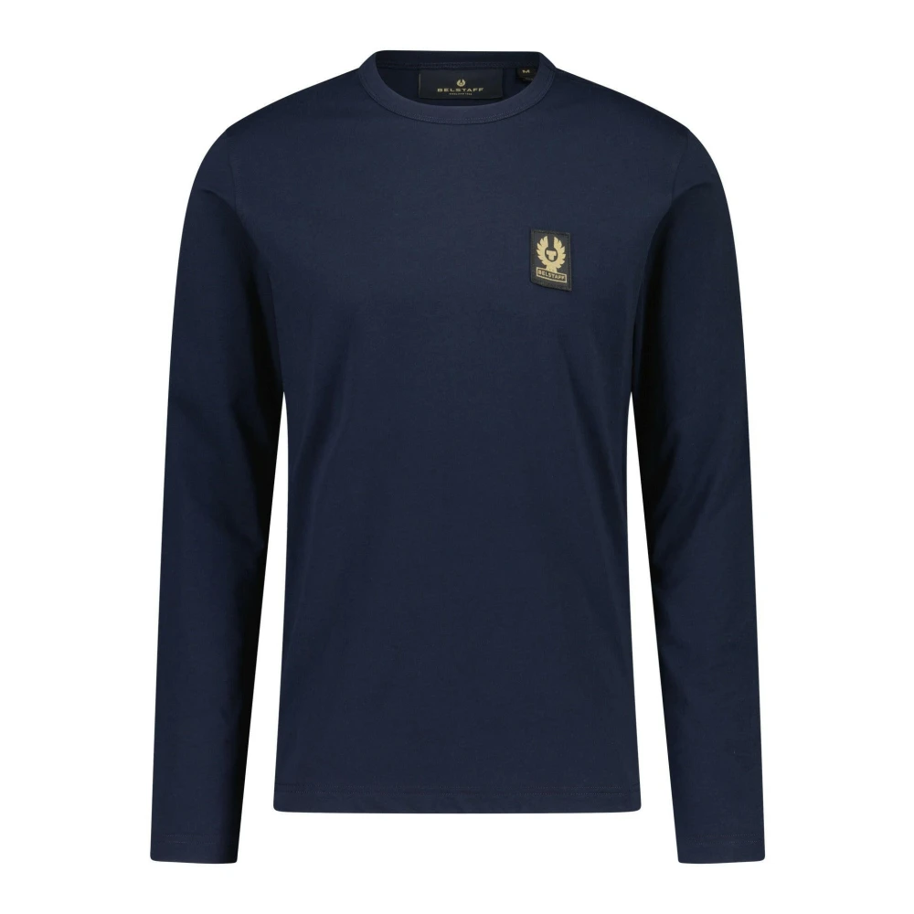 Belstaff Logo Longsleeve Shirt Klassieke Pasvorm Blue Heren