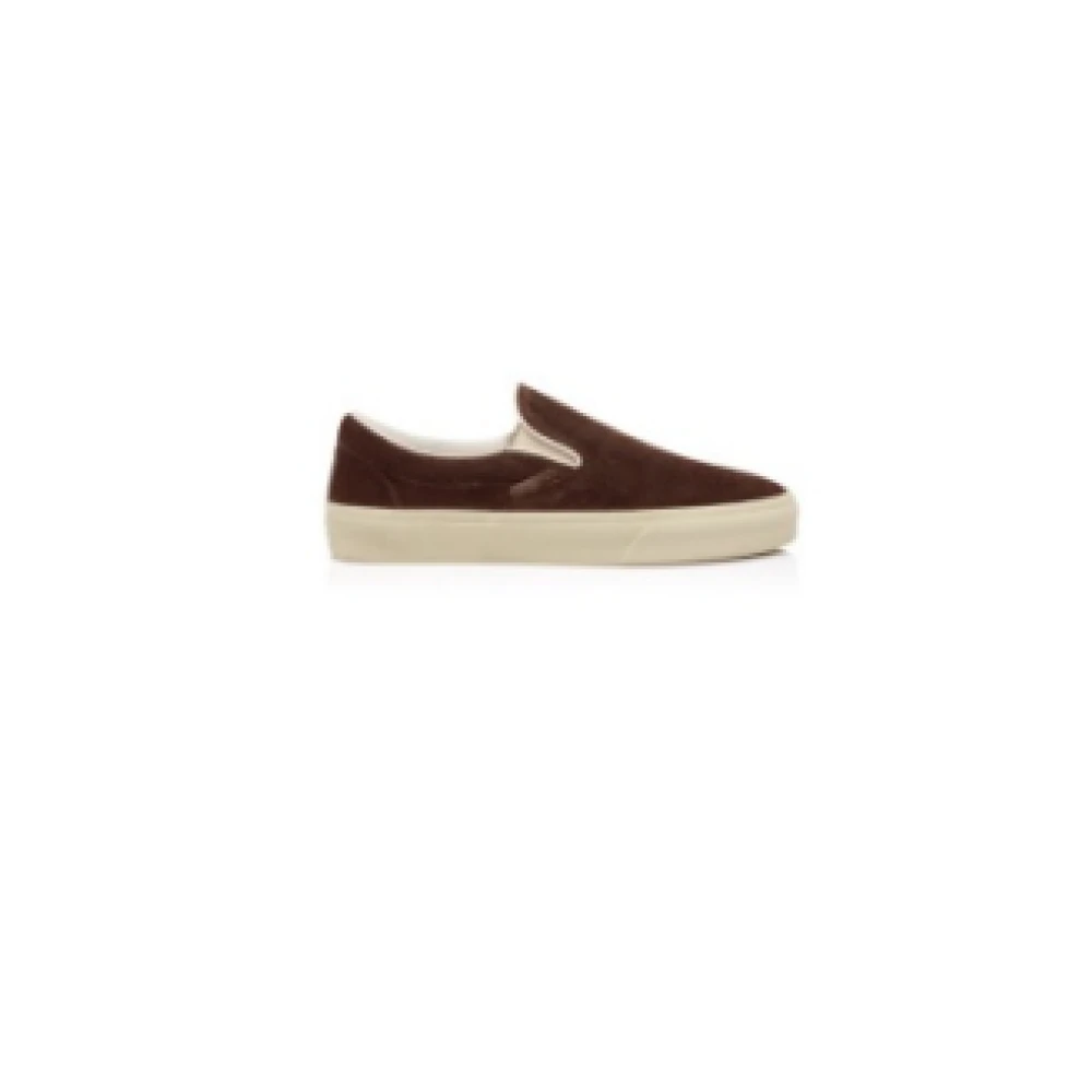 Tom Ford Men's Brown Loafers, 11 Uk, Perforated Suede Jude Slip On Sneaker