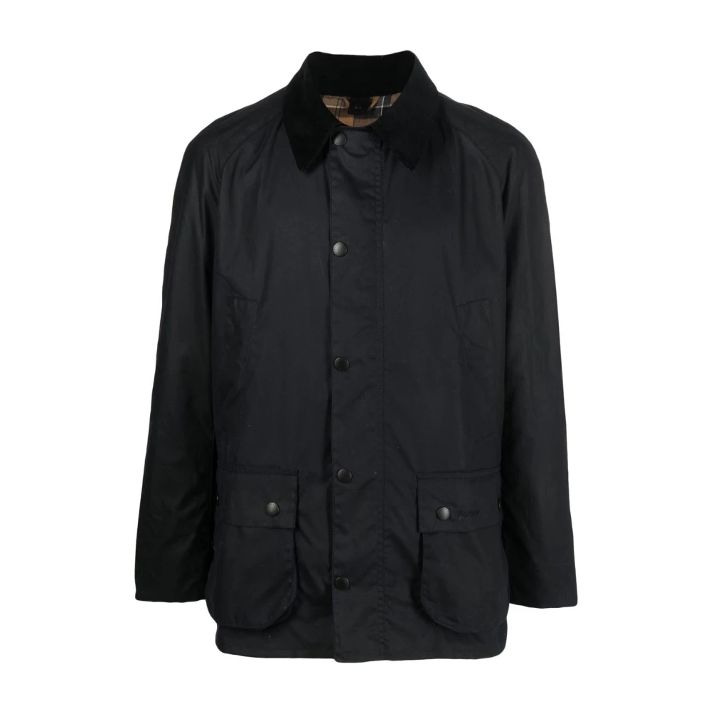 Barbour Navy Blue Gewaxte Jas Blue Heren
