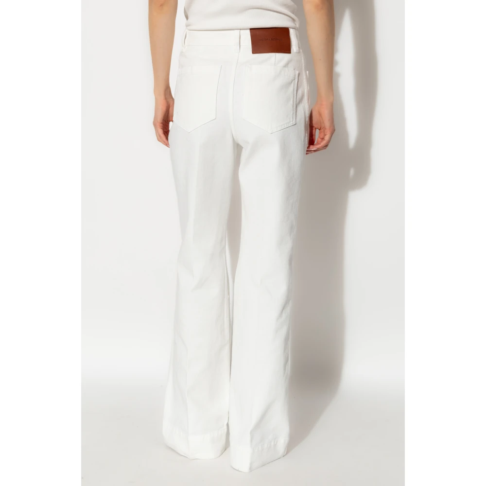 Victoria Beckham Jeans met logo White Dames