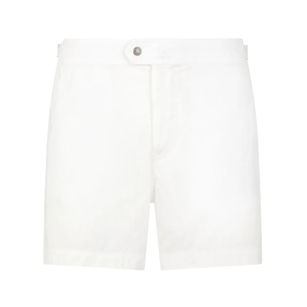 Tom Ford Men's White Compact Poplin Swim Shorts - Beachwear - 2XL - Swimwear
