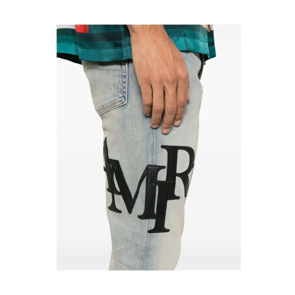Amiri Lichtblauwe Klassieke Knoopsluiting Jeans Blue Heren