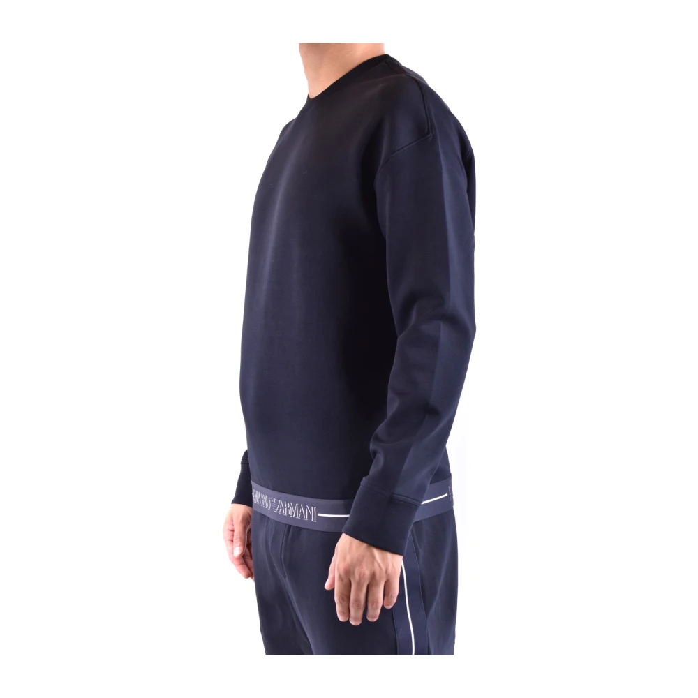 Emporio Armani Sky Kleurige Stijlvolle Sweatshirt Aw22 Blue Heren