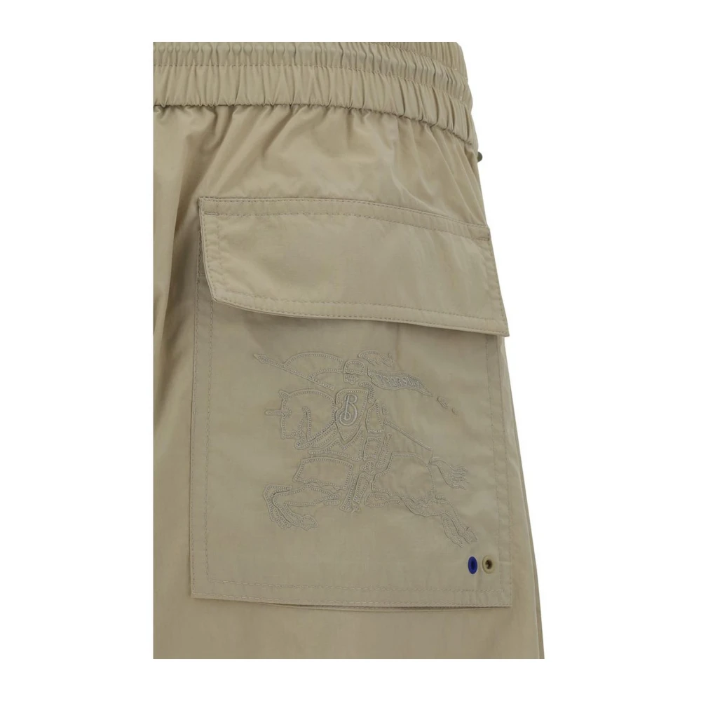 Burberry Verstelbare broek met ritssluiting en elastische tailleband Beige Heren