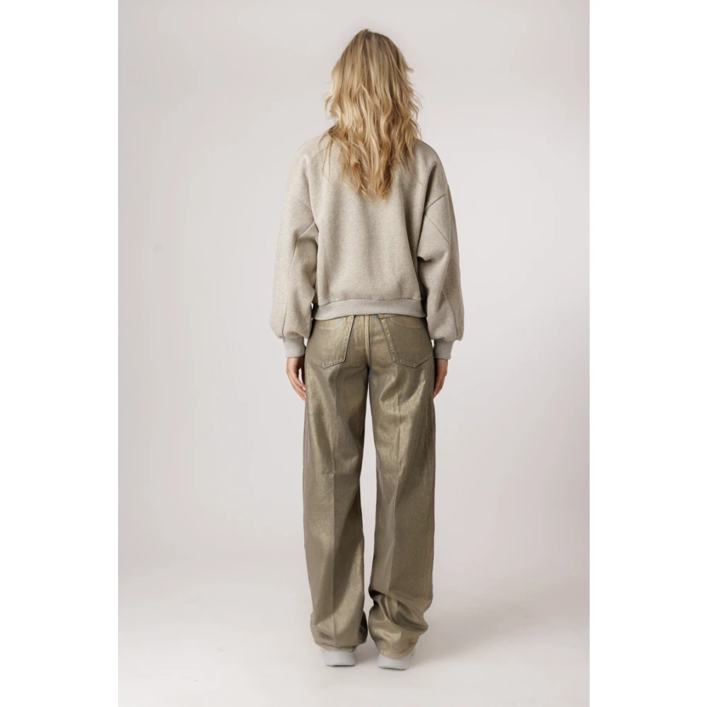 drykorn Metallic Rond Model Jeans met Persvouwen Gray Dames