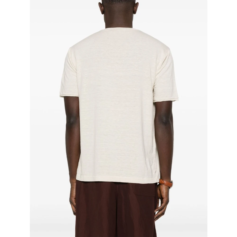 Daniele Fiesoli Ecru Crew Neck T-shirts en Polos Beige Heren