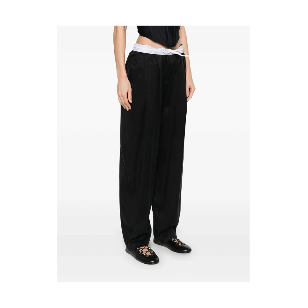 alexander wang Zwarte elastische tailleband riemlussen broek Black Dames