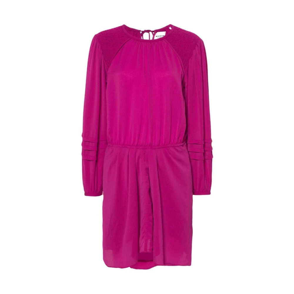 Isabel Marant Étoile Orchidee Paarse Crepe Pofmouw Jurk Purple Dames