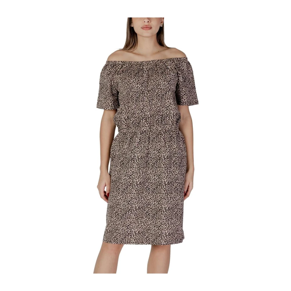 b.Young Beige Katoenen Jurk Dames Collectie Beige Dames