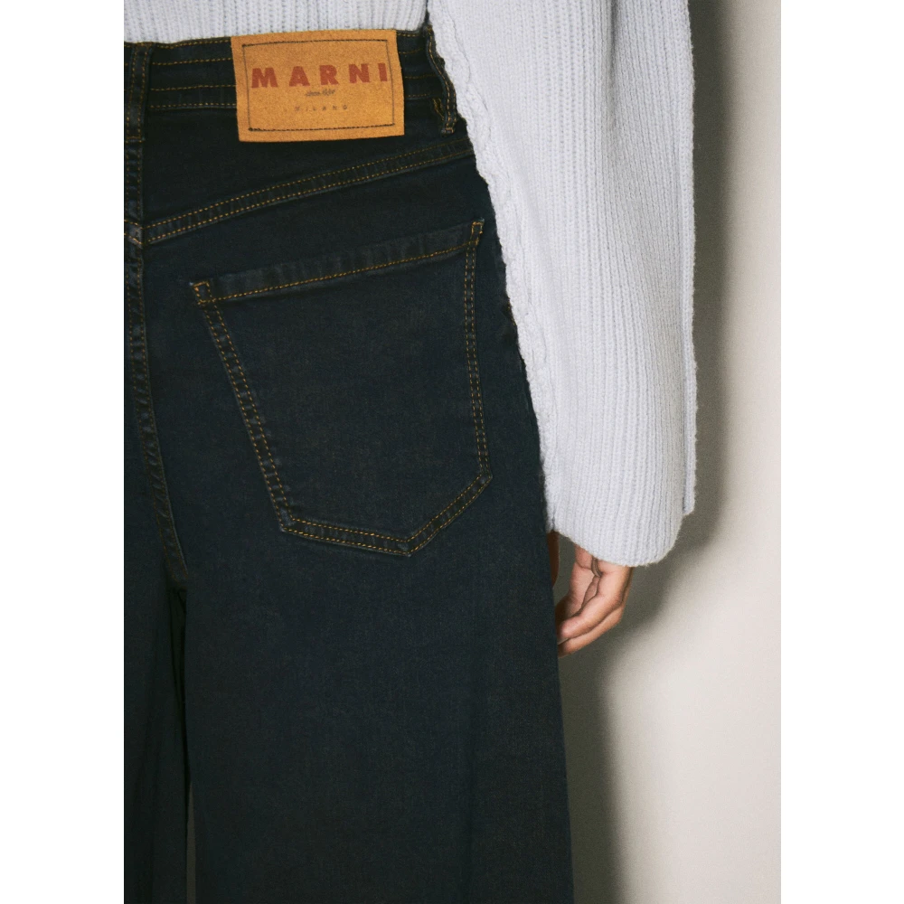 Marni Stretch Wide-Leg Denim Jeans Black Dames