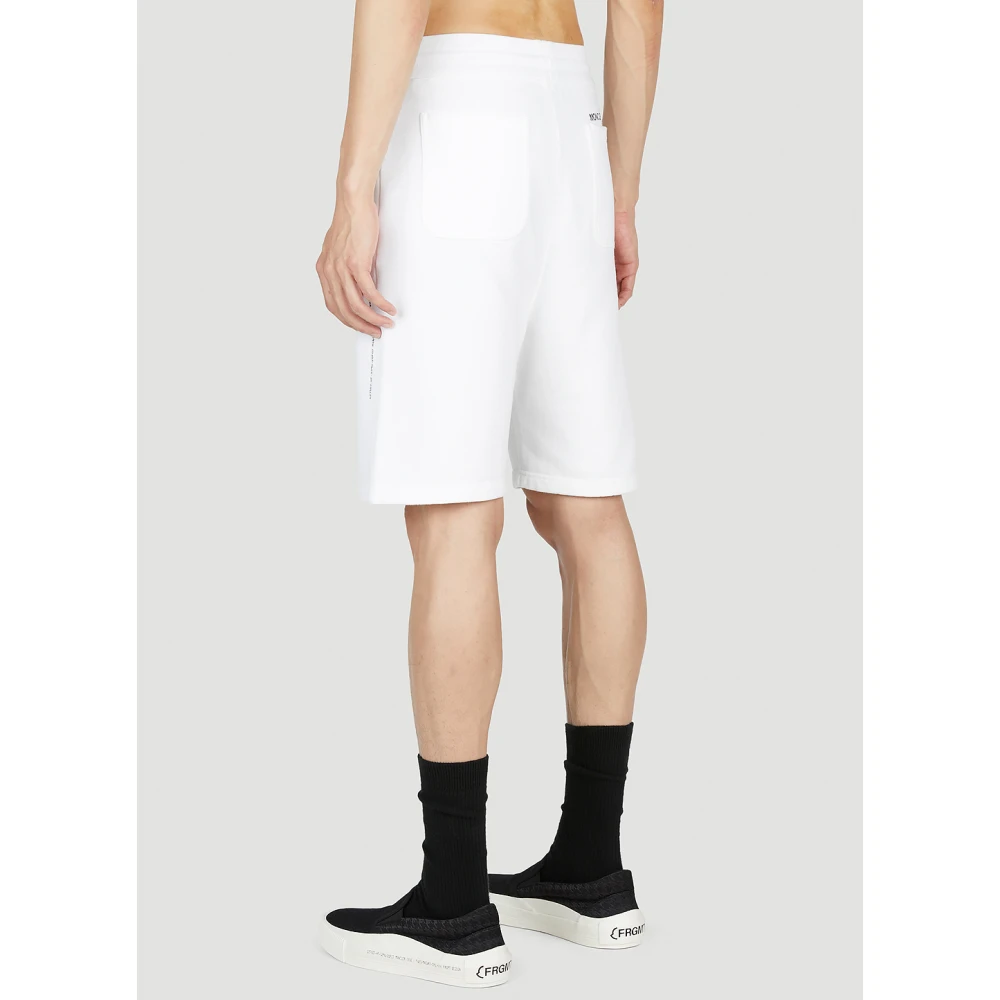 Moncler Katoenen Jersey Track Shorts White Heren