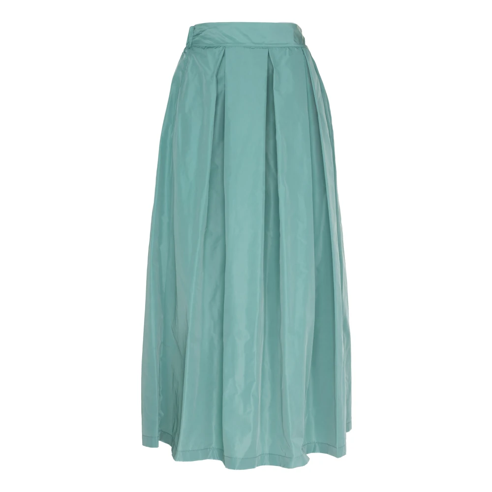 Vicario Cinque Maxi rok in geheugen taffeta met plooien Green Dames